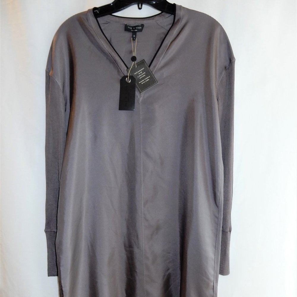 Rag & Bone Plum Kitten Long Sleeve Maude Dress in XS